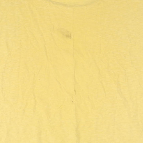 Collins Womens Yellow Polyester Basic T-Shirt Size L Round Neck