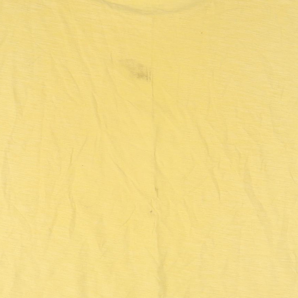 Collins Womens Yellow Polyester Basic T-Shirt Size L Round Neck