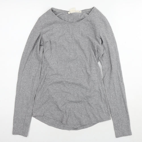 H&M Womens Grey Cotton Jersey T-Shirt Size M Round Neck