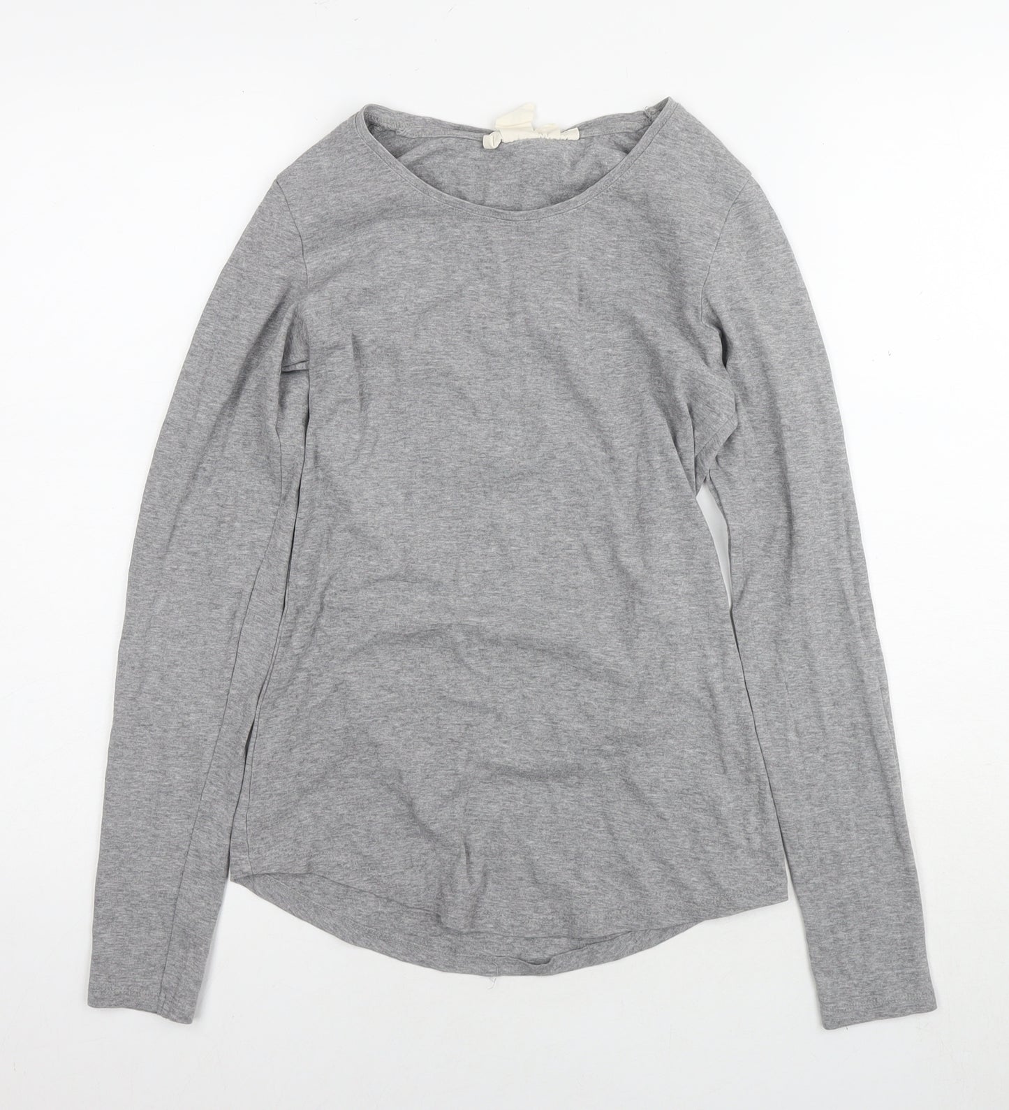 H&M Womens Grey Cotton Jersey T-Shirt Size M Round Neck