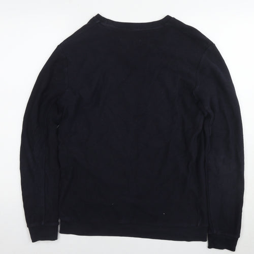 Zara Mens Blue Cotton Pullover Sweatshirt Size L