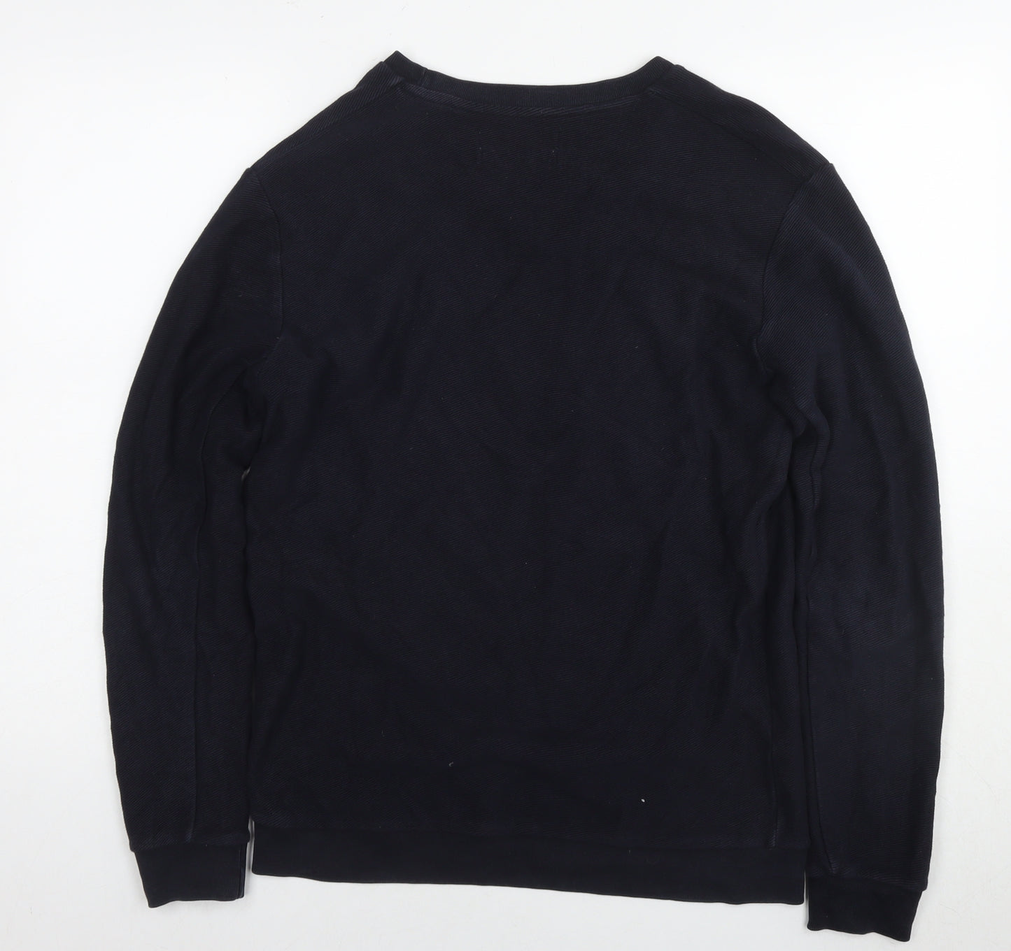 Zara Mens Blue Cotton Pullover Sweatshirt Size L