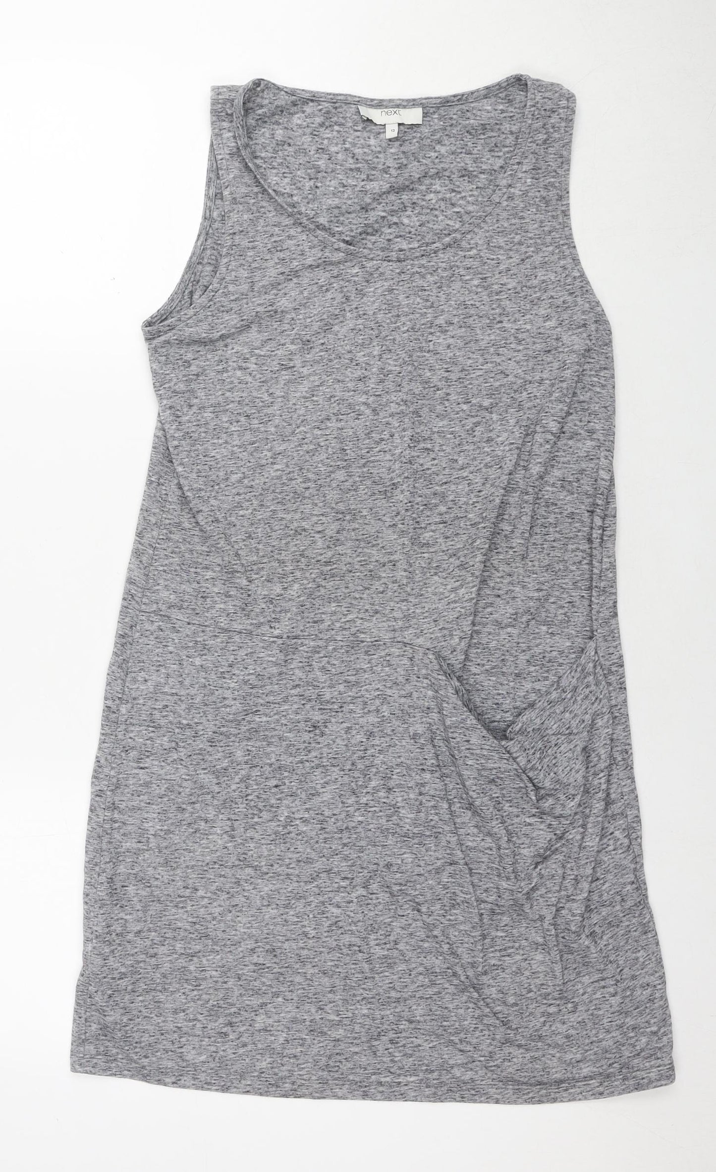 NEXT Womens Grey Polyester Tank Dress Size 12 Round Neck Pullover