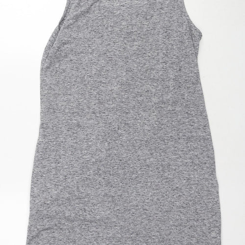 NEXT Womens Grey Polyester Tank Dress Size 12 Round Neck Pullover