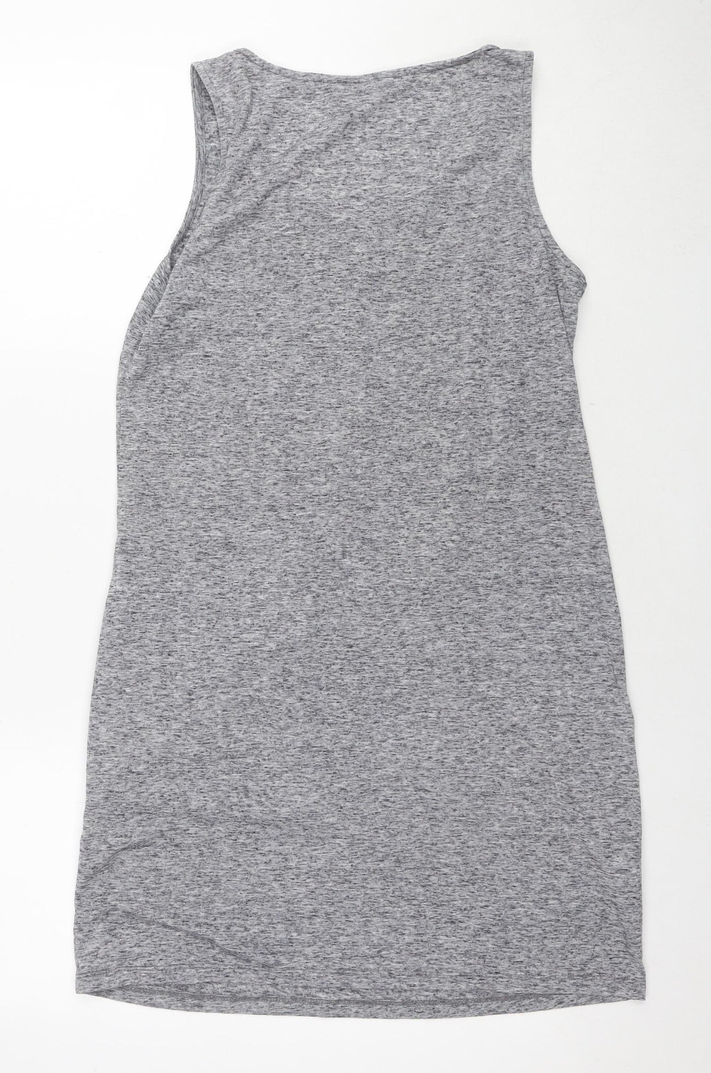 NEXT Womens Grey Polyester Tank Dress Size 12 Round Neck Pullover