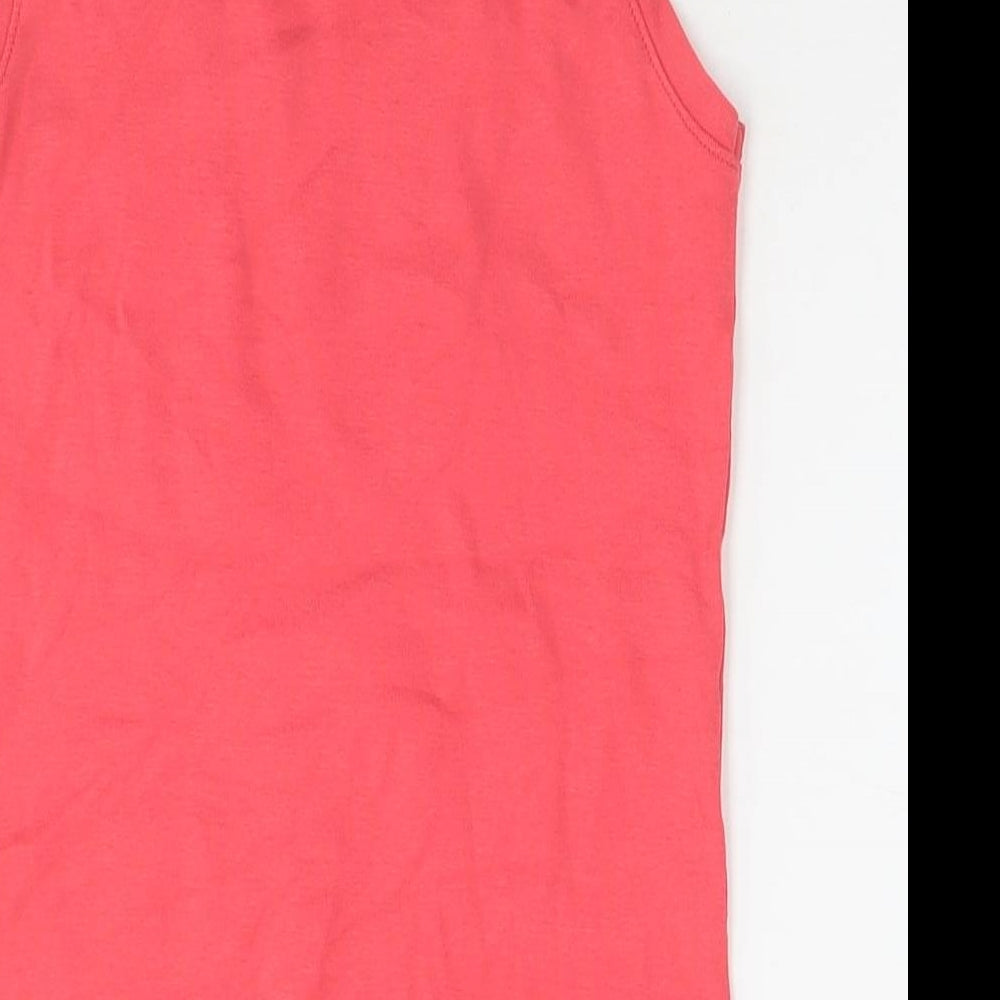 John Lewis Womens Pink Cotton Basic Tank Size 8 Round Neck