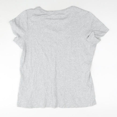 Marks and Spencer Womens Grey Cotton Basic T-Shirt Size 18 Round Neck