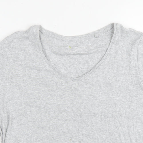 Marks and Spencer Womens Grey Cotton Basic T-Shirt Size 18 Round Neck