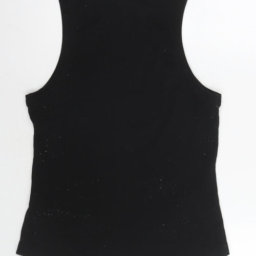 NEXT Womens Black Polyester Basic Tank Size 16 Round Neck