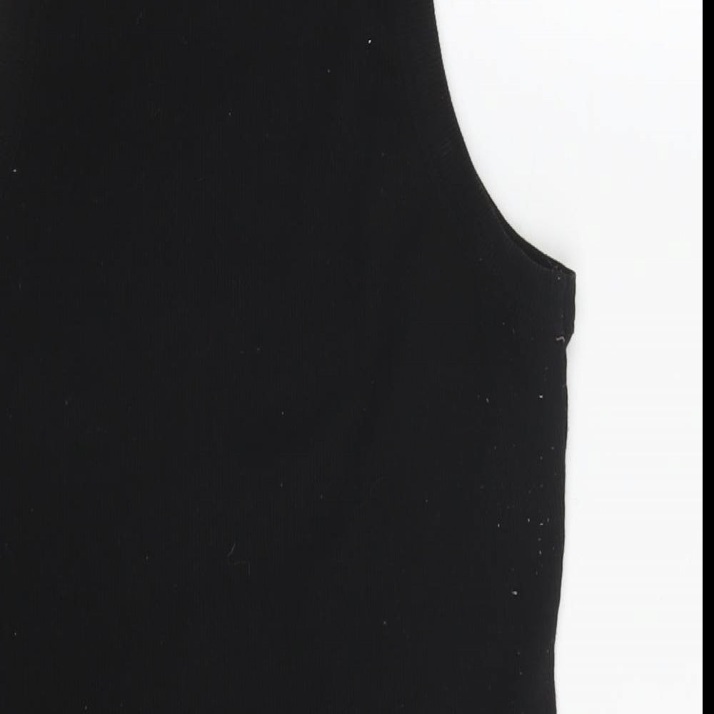 NEXT Womens Black Polyester Basic Tank Size 16 Round Neck