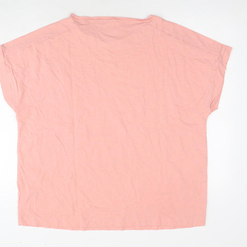 NEXT Womens Pink Cotton Basic T-Shirt Size L Round Neck - Love is enough