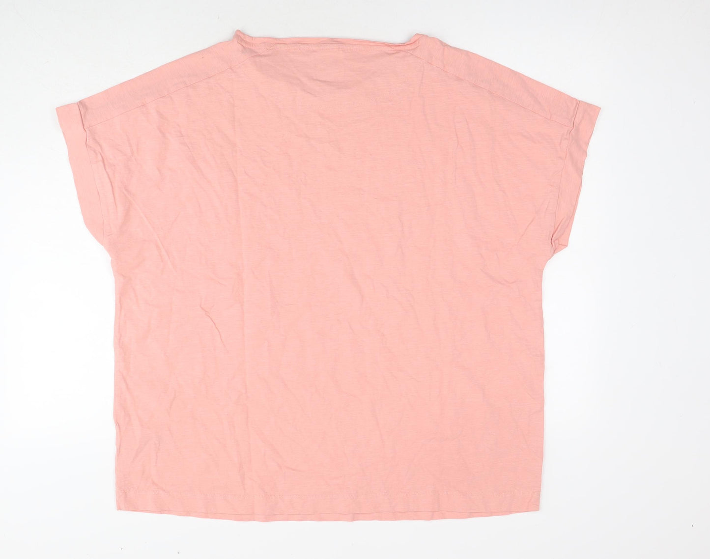 NEXT Womens Pink Cotton Basic T-Shirt Size L Round Neck - Love is enough