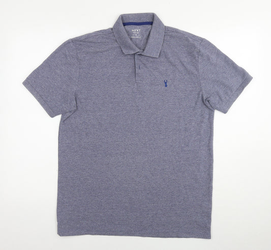 NEXT Mens Blue Cotton Polo Size L Collared Pullover