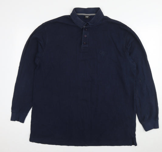 Cotton Traders Mens Blue Cotton Polo Size XL Collared Pullover