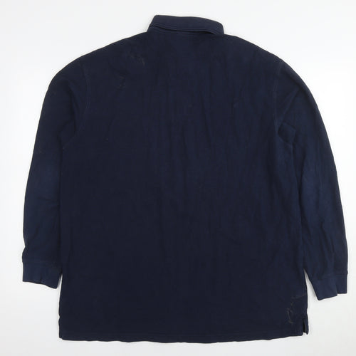 Cotton Traders Mens Blue Cotton Polo Size XL Collared Pullover