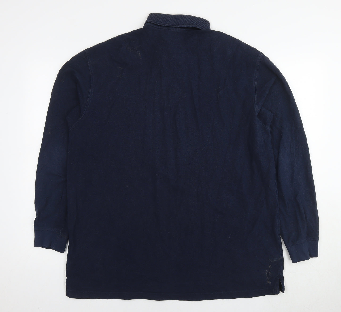 Cotton Traders Mens Blue Cotton Polo Size XL Collared Pullover