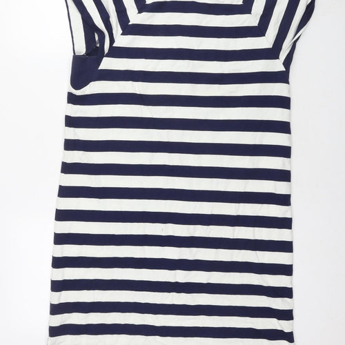 NEXT Womens Blue Striped Cotton T-Shirt Dress Size 12 Round Neck Pullover