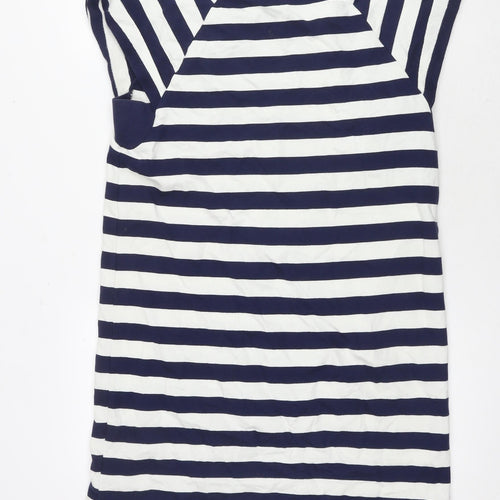 NEXT Womens Blue Striped Cotton T-Shirt Dress Size 12 Round Neck Pullover