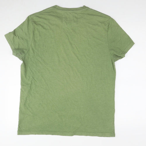 Jack Wills Mens Green Cotton T-Shirt Size L Round Neck - Physical Training