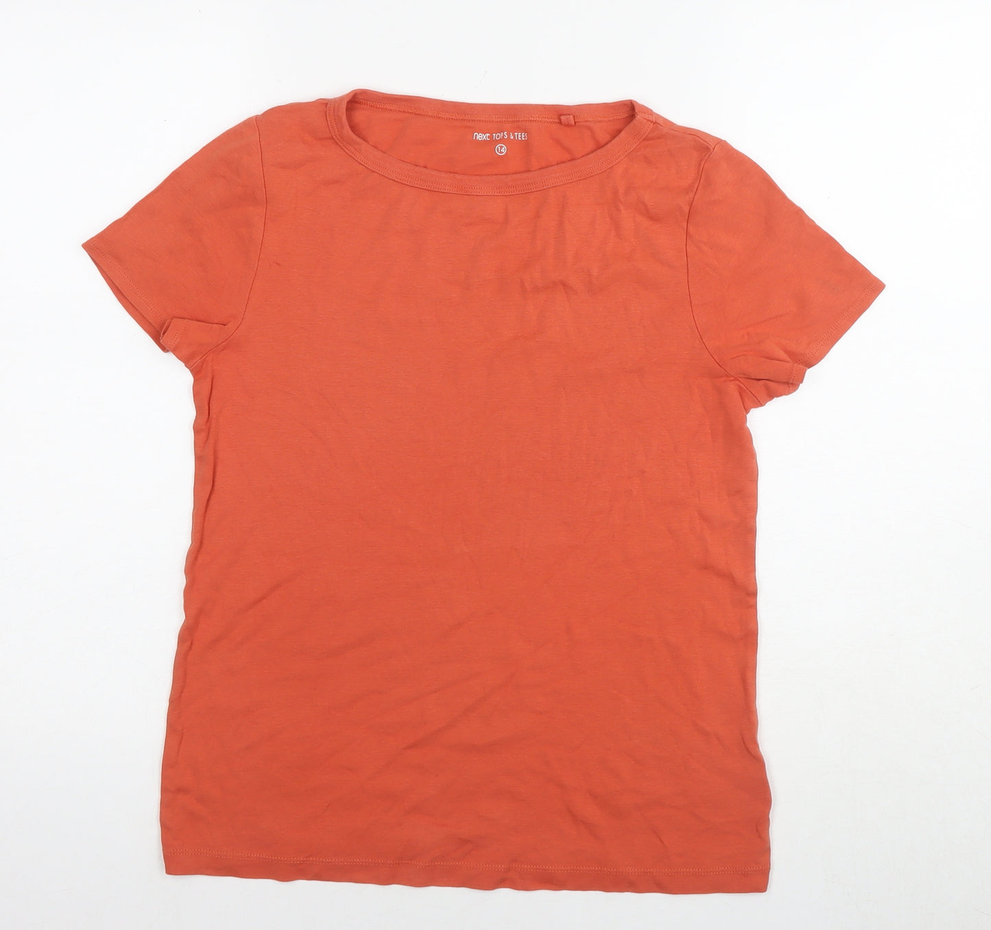 NEXT Womens Grey Cotton Basic T-Shirt Size 14 Round Neck