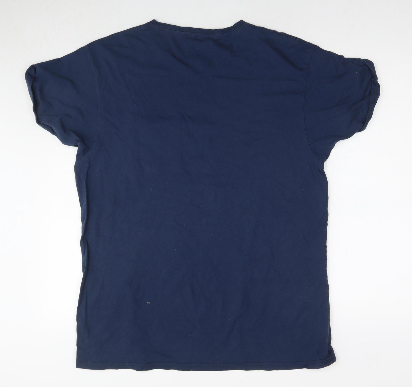 Burton Mens Blue Cotton T-Shirt Size L Round Neck