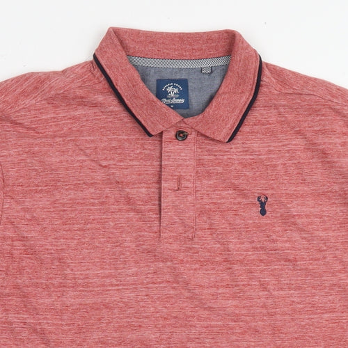 NEXT Mens Red Cotton Polo Size M Collared Pullover