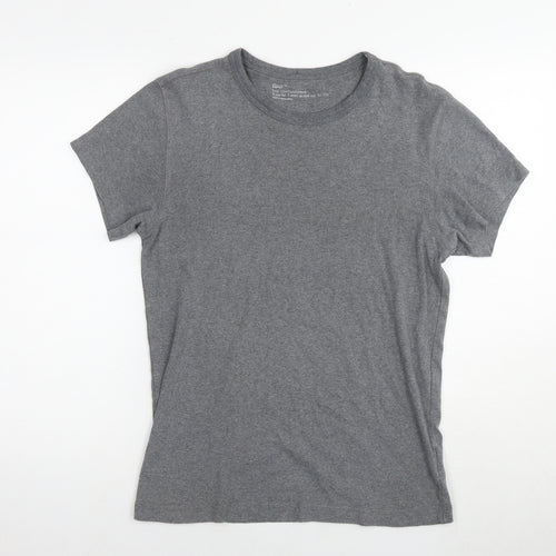 Gap Mens Grey Cotton T-Shirt Size M Round Neck