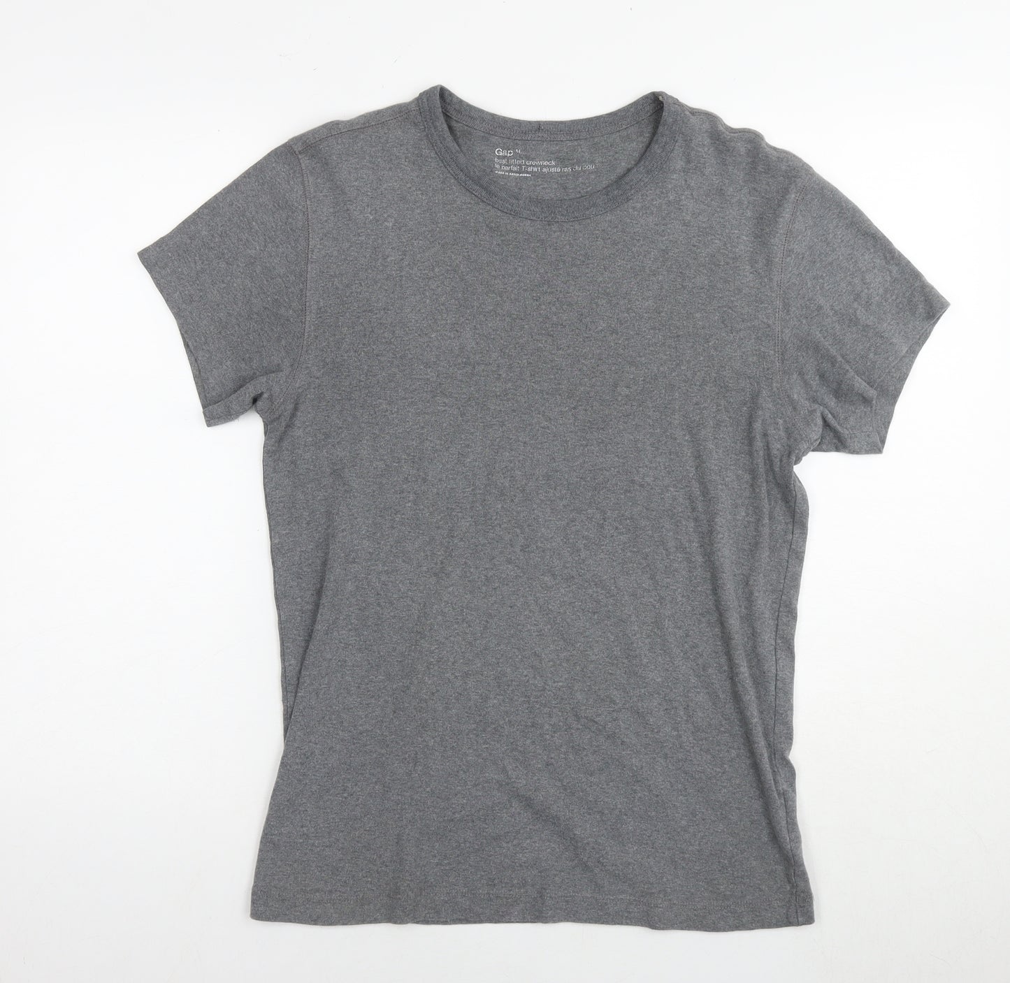 Gap Mens Grey Cotton T-Shirt Size M Round Neck