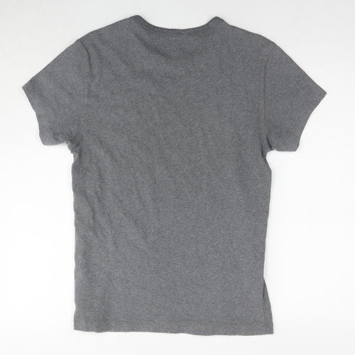 Gap Mens Grey Cotton T-Shirt Size M Round Neck