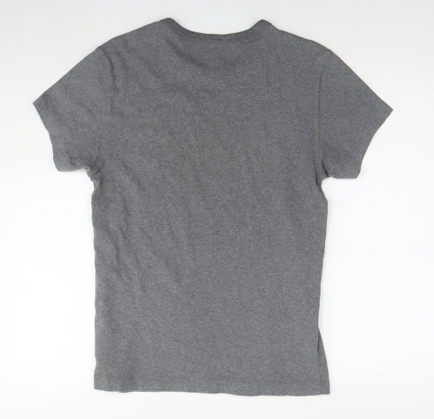 Gap Mens Grey Cotton T-Shirt Size M Round Neck