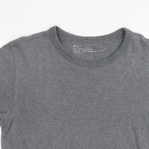 Gap Mens Grey Cotton T-Shirt Size M Round Neck