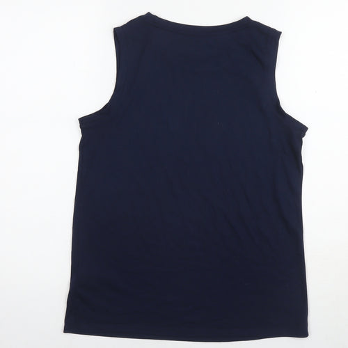 Marks and Spencer Womens Blue Polyester Basic Tank Size 6 Round Neck