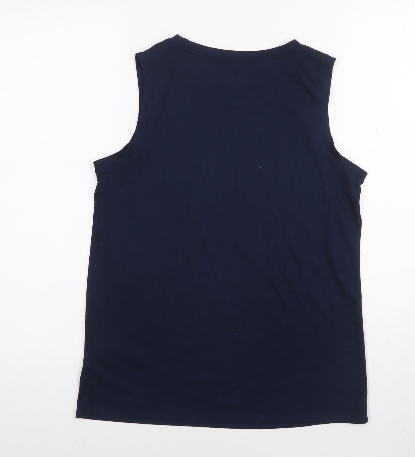 Marks and Spencer Womens Blue Polyester Basic Tank Size 6 Round Neck