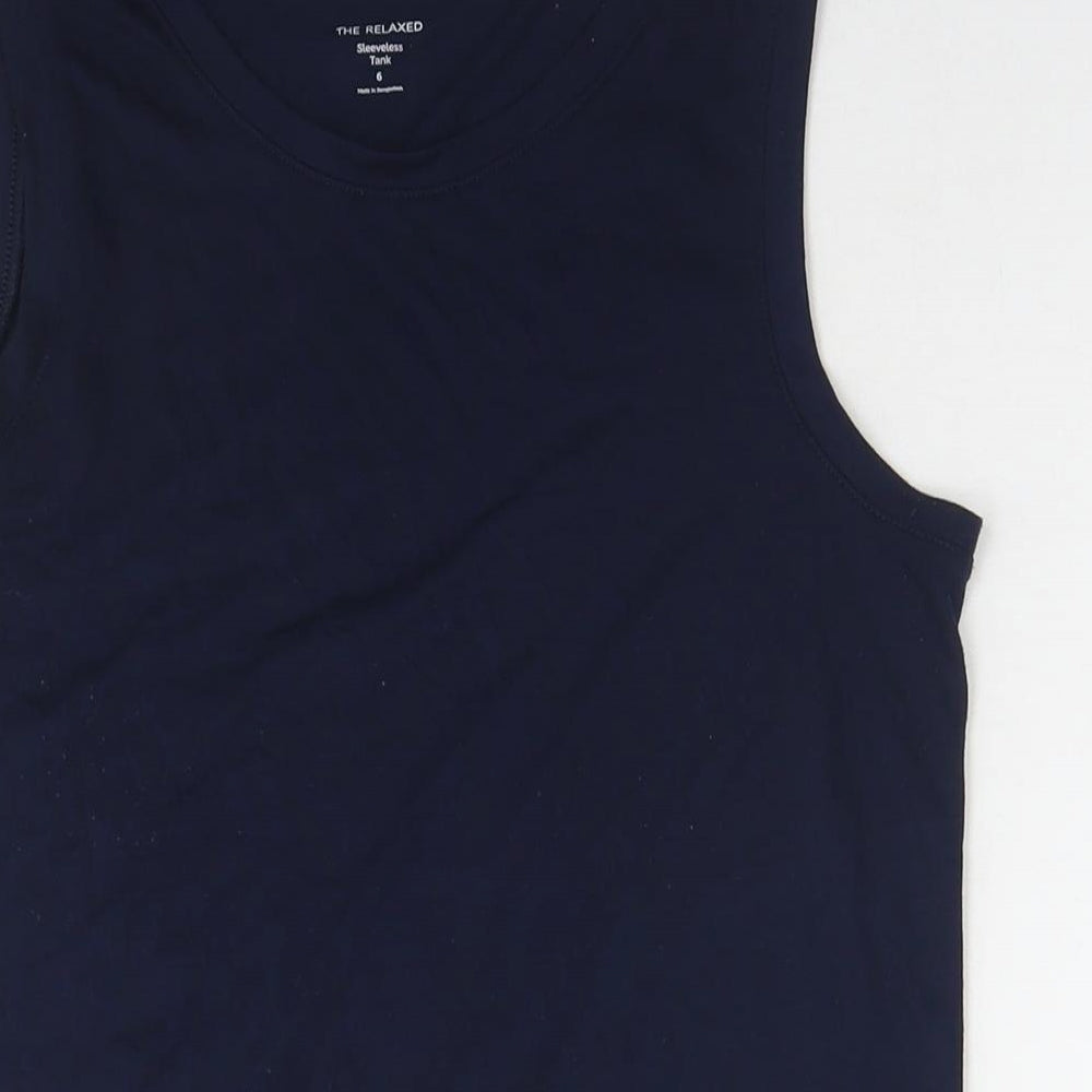 Marks and Spencer Womens Blue Polyester Basic Tank Size 6 Round Neck