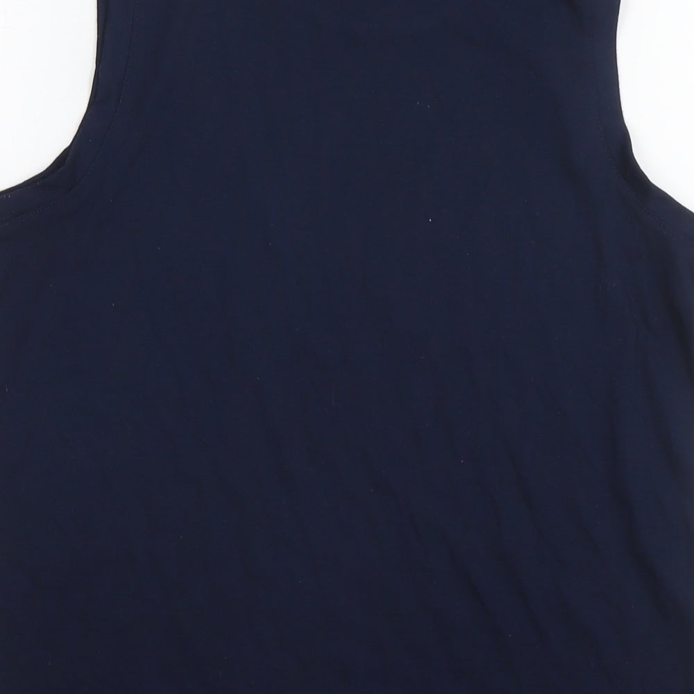 Marks and Spencer Womens Blue Polyester Basic Tank Size 6 Round Neck