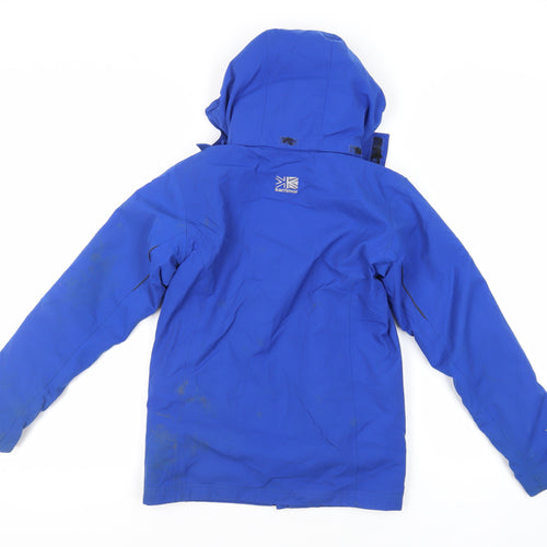 Karrimor Boys Blue Windbreaker Jacket Size 9-10 Years Zip - Technical Outdoors Waterproof Logo