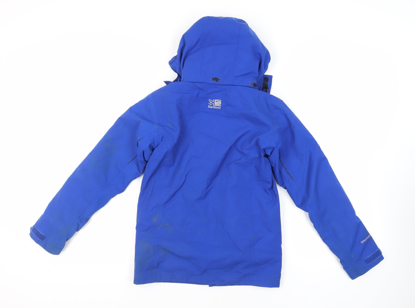 Karrimor Boys Blue Windbreaker Jacket Size 9-10 Years Zip - Technical Outdoors Waterproof Logo