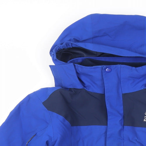 Karrimor Boys Blue Windbreaker Jacket Size 9-10 Years Zip - Technical Outdoors Waterproof Logo