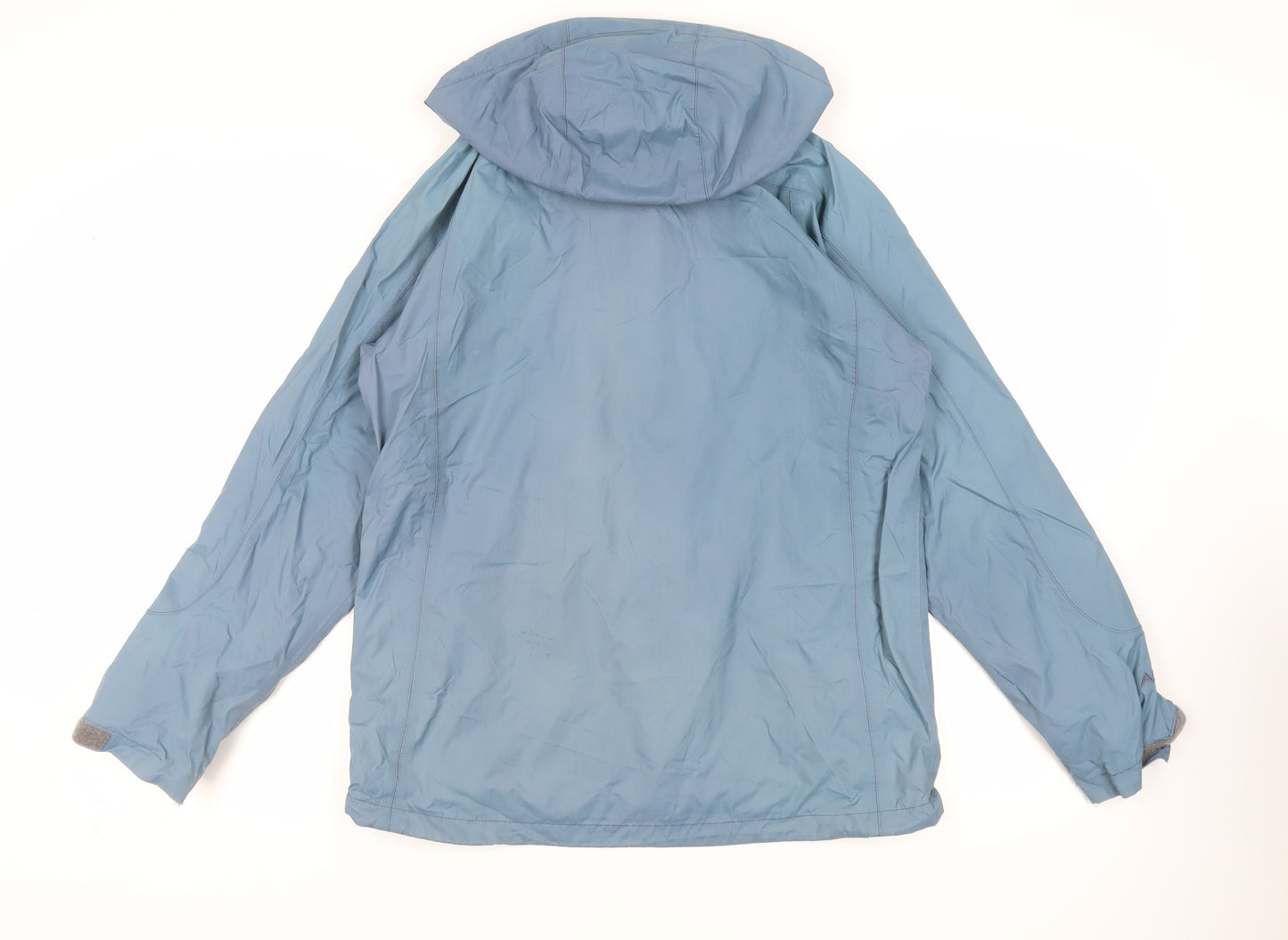 Berghaus Womens Blue Windbreaker Jacket Size 12 Zip - Lightweight Hooded Logo Water Resistant