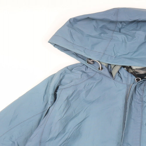 Berghaus Womens Blue Windbreaker Jacket Size 12 Zip - Lightweight Hooded Logo Water Resistant