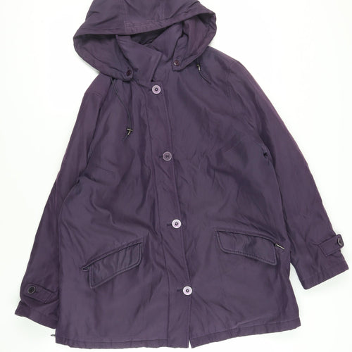 Cotswold Collections Womens Purple Jacket Size L Zip - Hooded