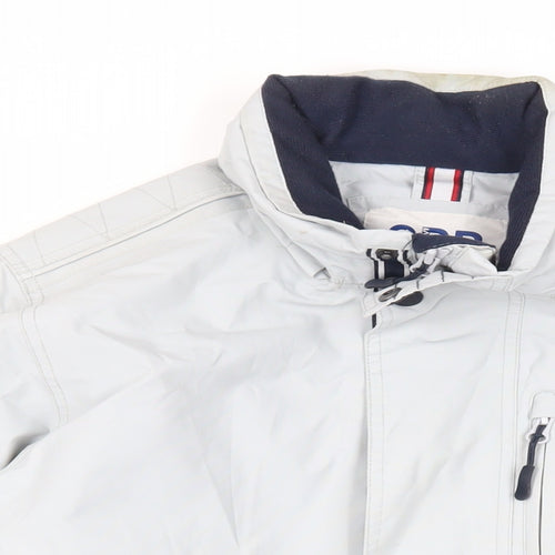 Crew Clothing Mens Grey Jacket Size M Zip - Technical Outdoors Waterproof Logo Zipped Pockets