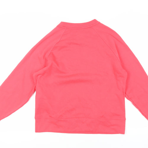 GOODMOVE Womens Pink Cotton Pullover Sweatshirt Size 10 Pullover - Pockets