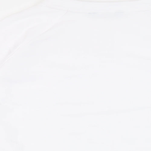 GOODMOVE Womens White Cotton Pullover Sweatshirt Size 12 Pullover - Pockets