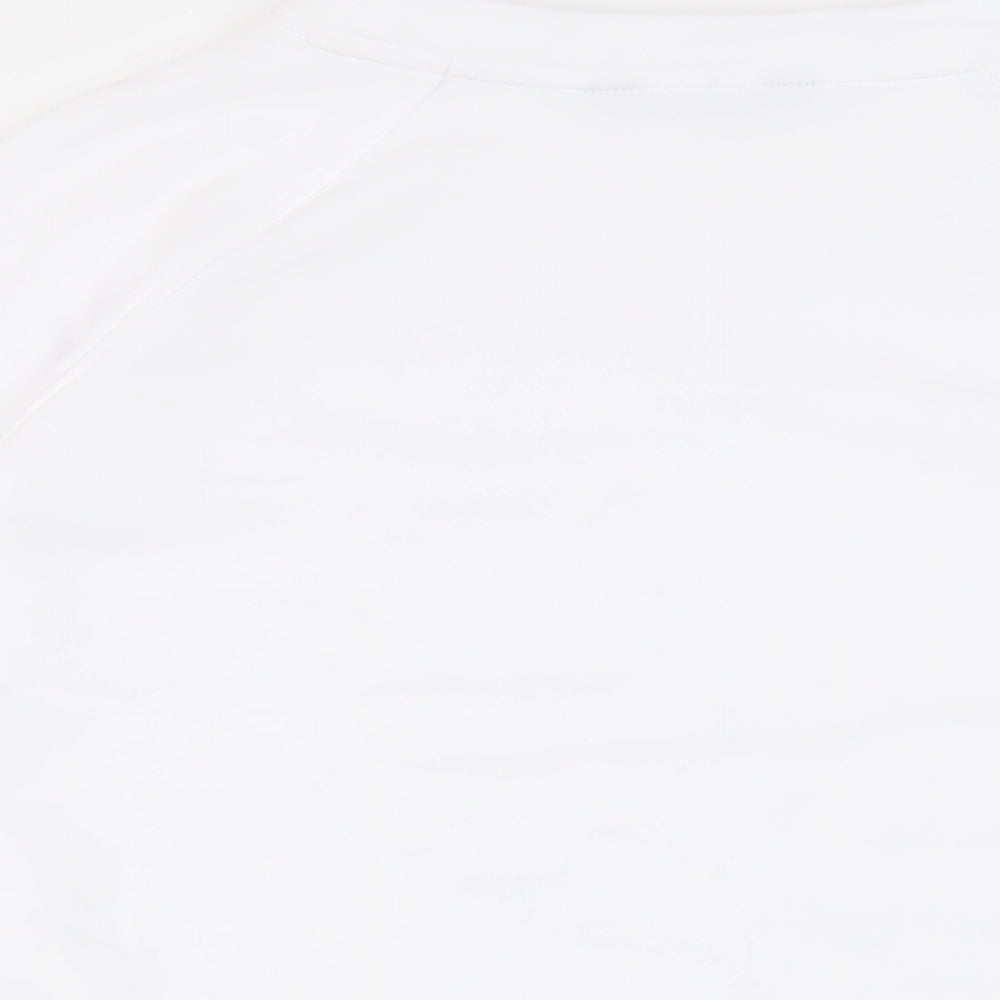 GOODMOVE Womens White Cotton Pullover Sweatshirt Size 12 Pullover - Pockets