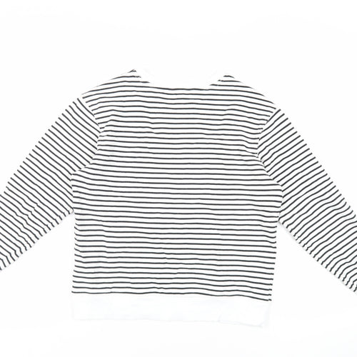 Marks and Spencer Womens White Striped Cotton Pullover Sweatshirt Size XS Pullover