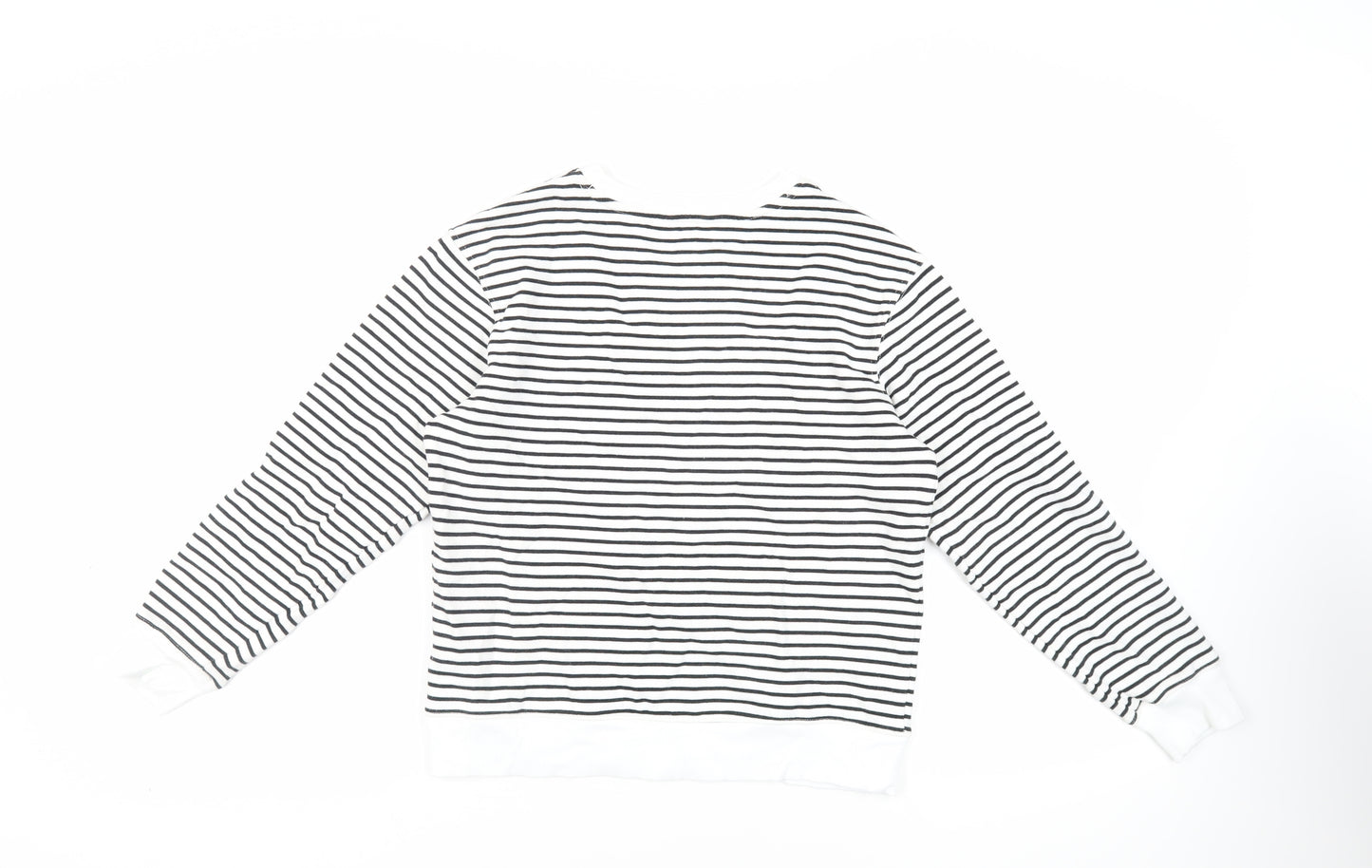 Marks and Spencer Womens White Striped Cotton Pullover Sweatshirt Size XS Pullover