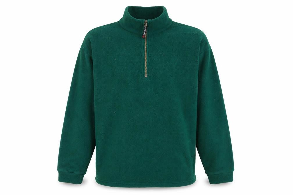Front view of Tokker men’s green polyester pullover sweatshirt, size S, - polartec