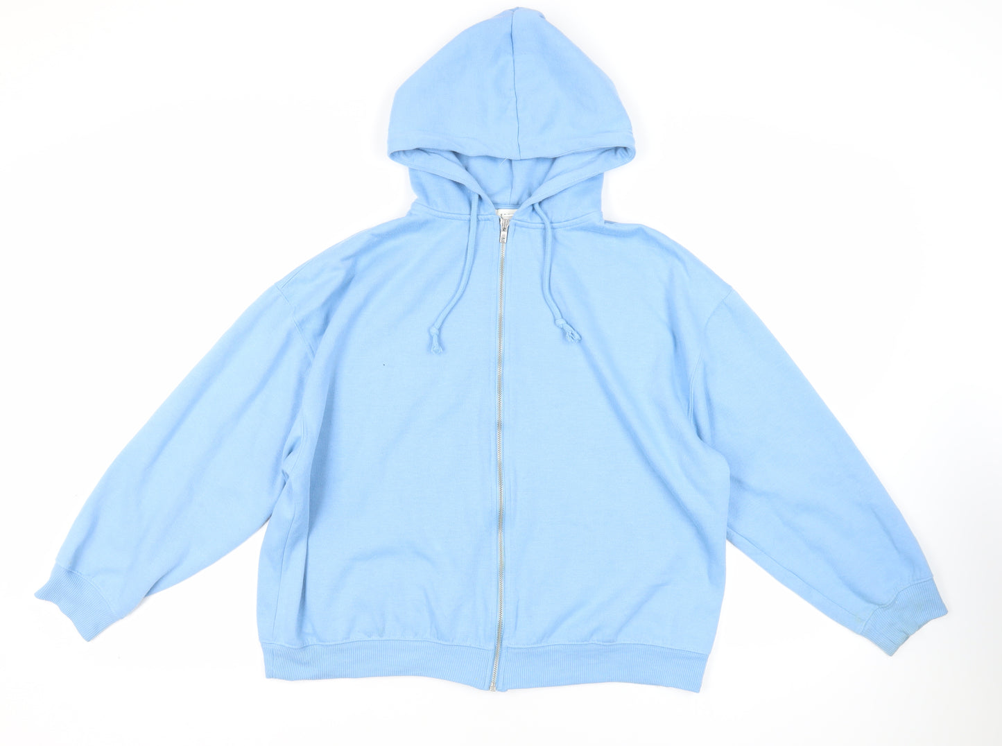 Topshop Womens Blue Cotton Full Zip Hoodie Size S Zip - Oversized