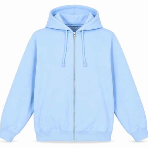 Topshop Womens Blue Cotton Full Zip Hoodie Size S Zip - Oversized